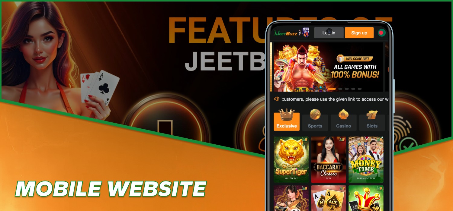 mobile website of casino platform